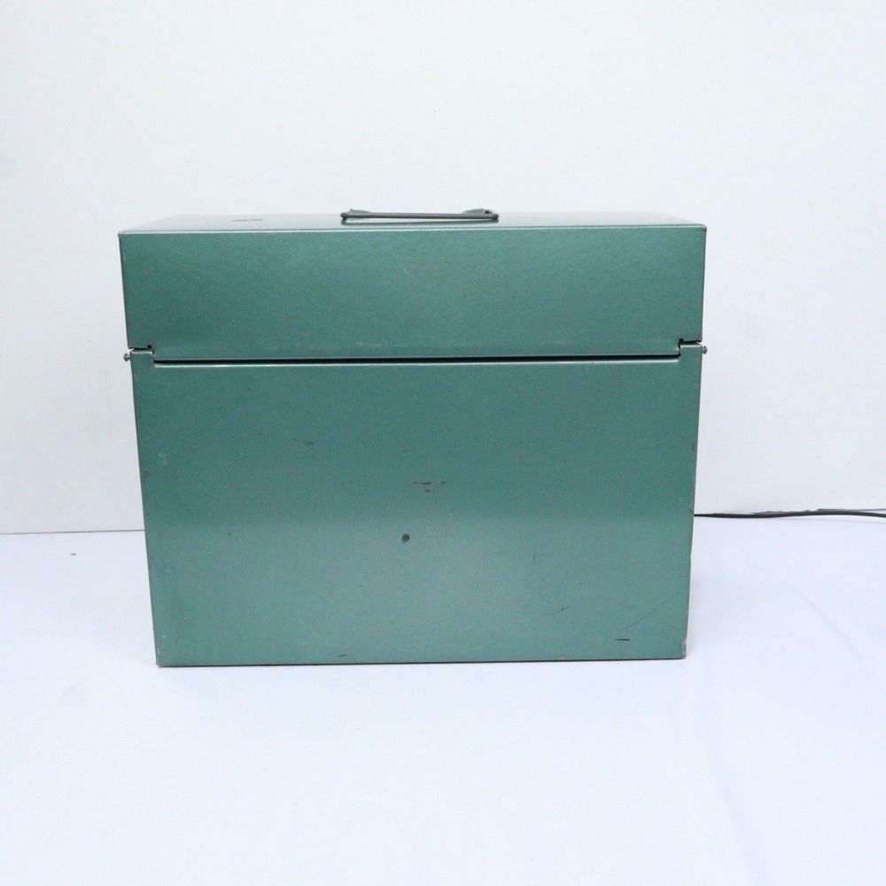 VTG Office Supply / Storage MCM Hamilton Skotch Porta-File Green Metal Box - Picture 3 of 9